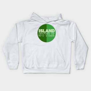 island style hawaii dark green tricolor circle Kids Hoodie